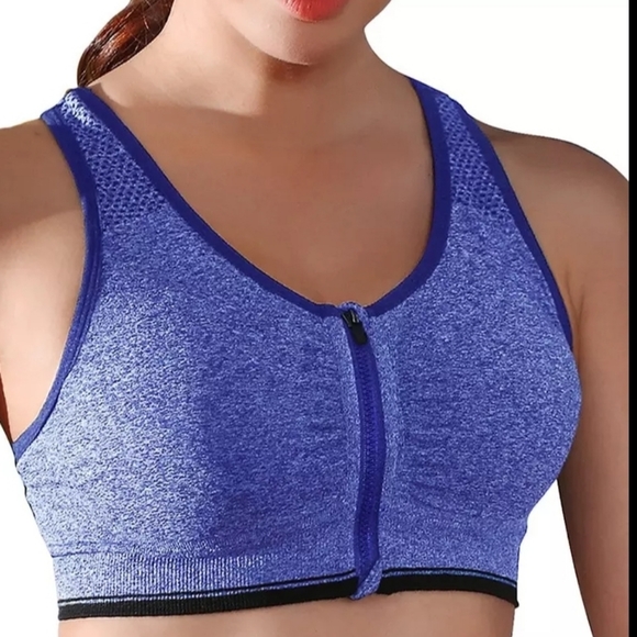 Other - Blue zippered sports bra nwt